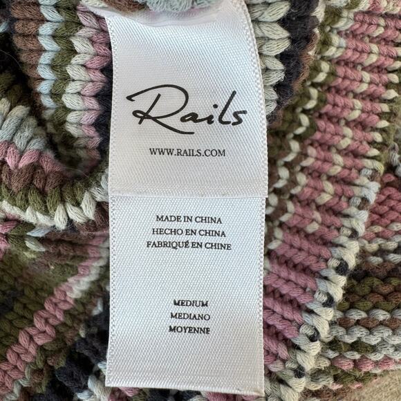 Rails Brixton Striped Knit Sweater Vest Forest Space Dye Medium - Picture 12 of 13